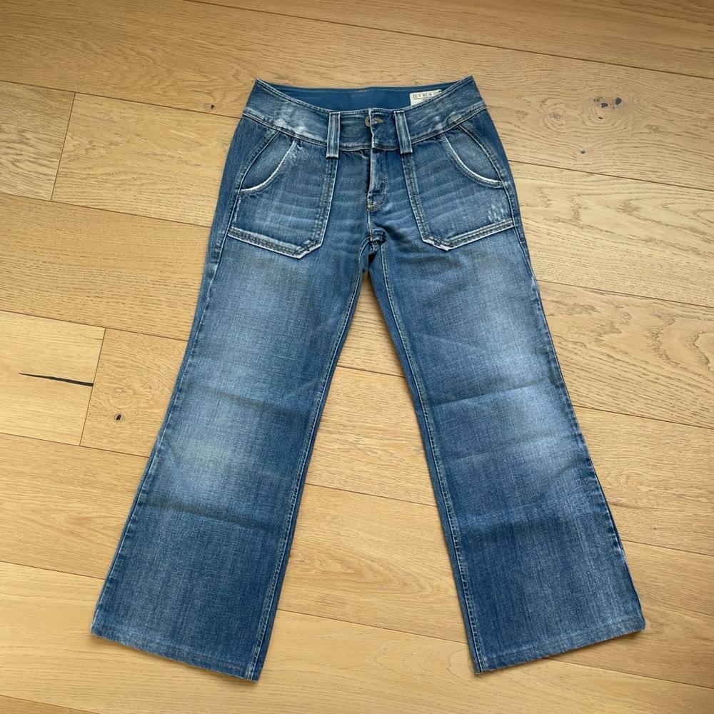 Diesel Blue Wide Leg Jeans Medium Wash